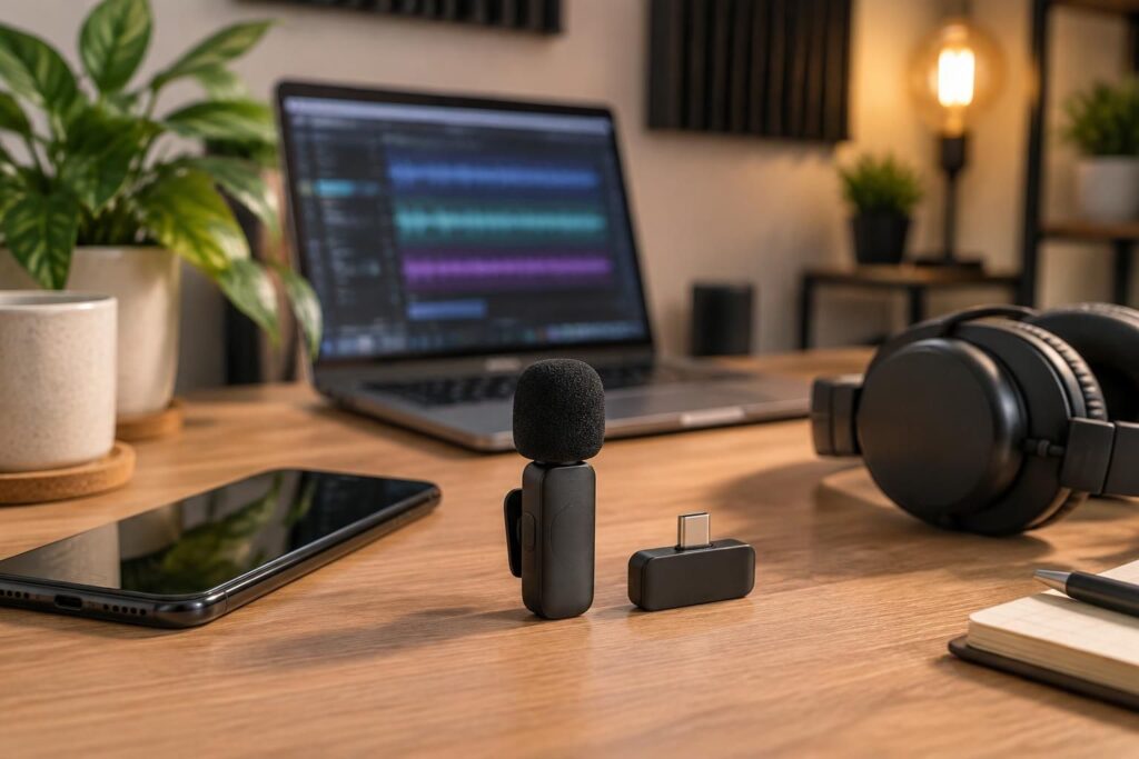découvrez un micro podcast sans fil et abordable, idéal pour enregistrer vos émissions avec un son clair, à la maison comme en déplacement.